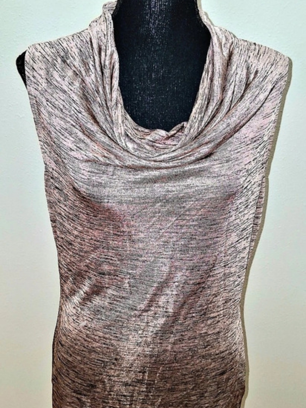Worthington Cowl Neck Tunic in Pink & Brown Size Medium